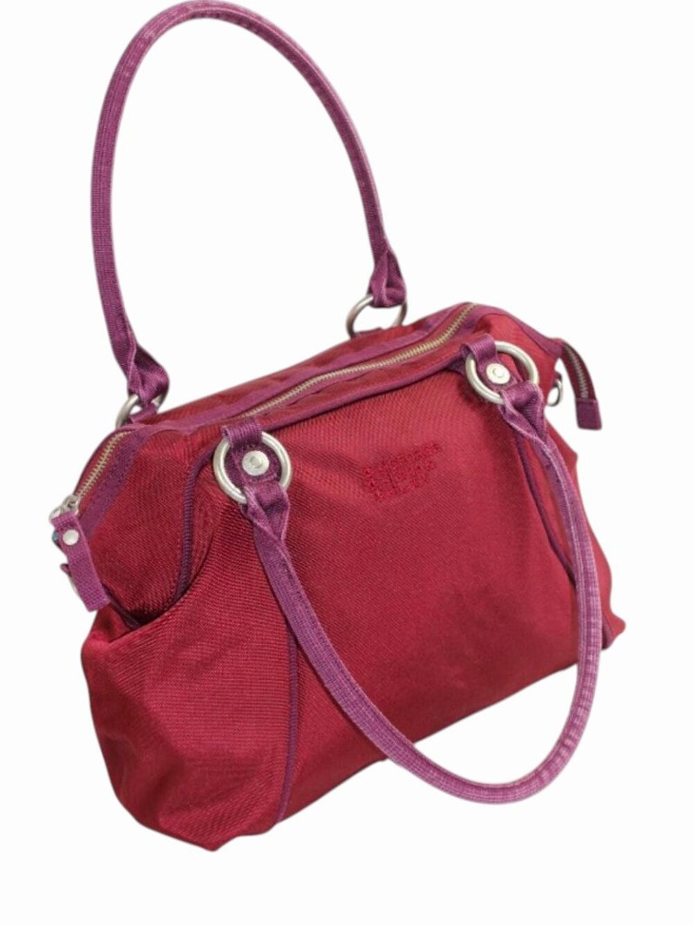 George Gina & Lucy ALL SM;LES Plum Nylon Y2K Satchel Shoulder Bag - Picture 4 of 12